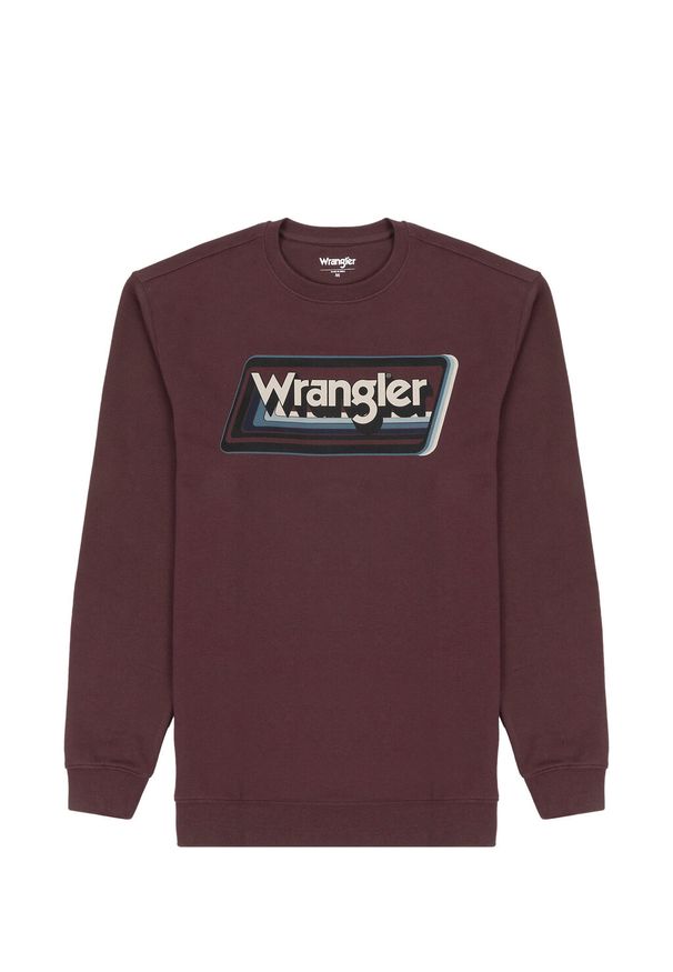 Wrangler - MESKA BLUZA GRAPHIC CREW BROWN 112341238 W6E9016299