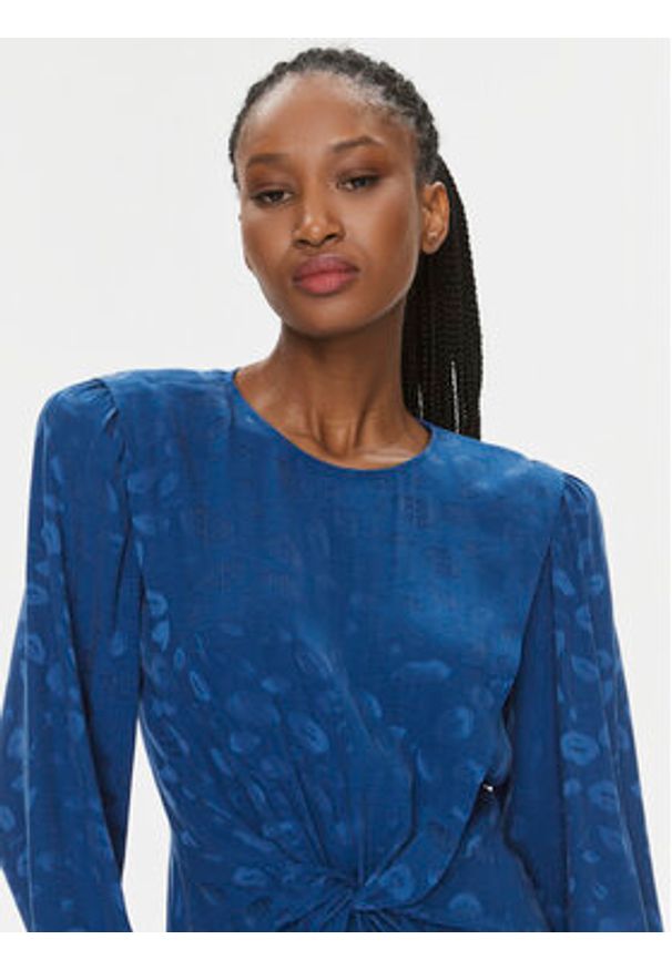 Hugo - HUGO Sukienka codzienna Kaminna 50504499 Niebieski Regular Fit. Okazja: na co dzień. Kolor: niebieski. Materiał: wiskoza. Typ sukienki: proste. Styl: casual