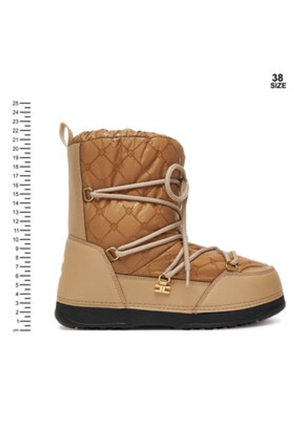 Elisabetta Franchi Śniegowce F4A6-E0457-1860 D Beżowy. Kolor: beżowy. Materiał: materiał