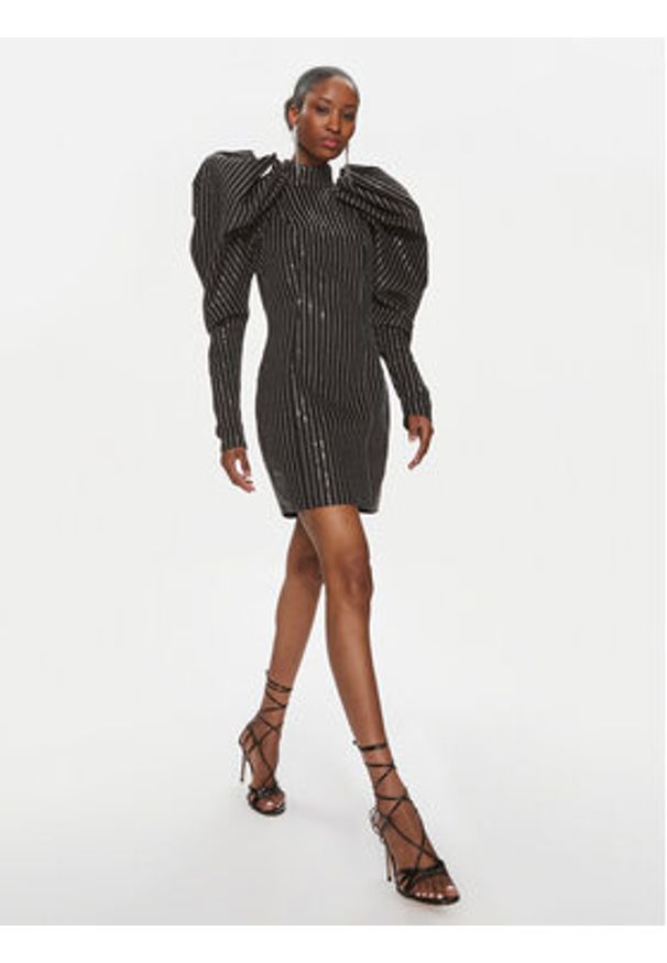 ROTATE Sukienka koktajlowa 112027100 Czarny Slim Fit. Kolor: czarny. Materiał: bawełna. Styl: wizytowy