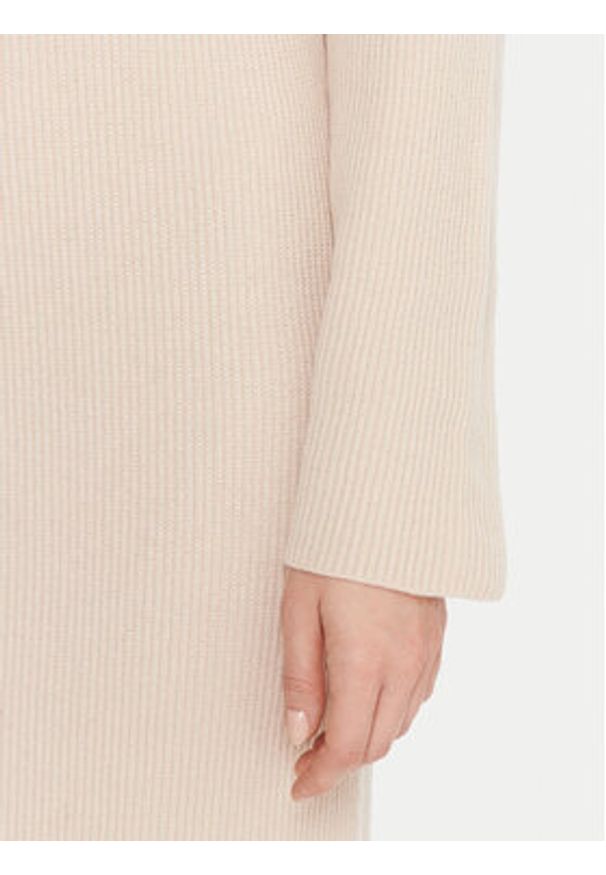Kontatto Sukienka dzianinowa 3M0879C Beżowy Regular Fit. Kolor: beżowy. Materiał: syntetyk