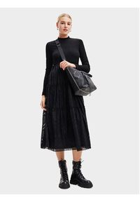 Desigual Sukienka codzienna 23WWVWAD Czarny Regular Fit. Okazja: na co dzień. Kolor: czarny. Materiał: syntetyk. Typ sukienki: proste. Styl: casual #4