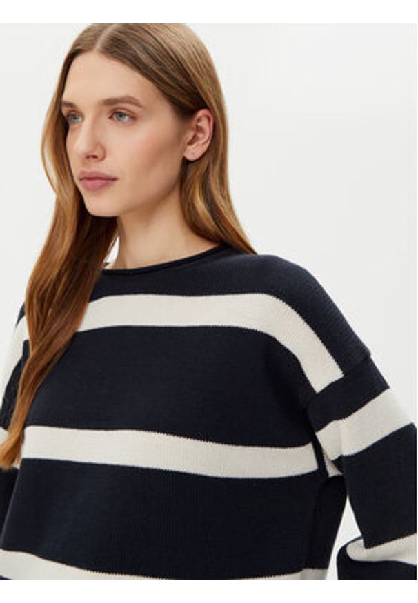 Marc O'Polo Sweter 502 6059 60047 Granatowy Regular Fit. Typ kołnierza: polo. Kolor: niebieski. Materiał: bawełna