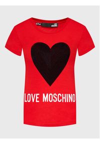 Love Moschino - LOVE MOSCHINO T-Shirt W4H1932E 1951 Czerwony Slim Fit. Kolor: czerwony. Materiał: bawełna #3