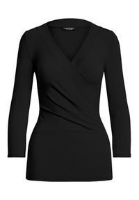 Lauren Ralph Lauren Bluzka 200824366001 Czarny Slim Fit. Kolor: czarny. Materiał: wiskoza