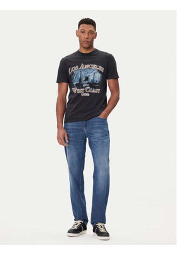 Guess T-Shirt M5BI02 K8FQ4 Czarny Regular Fit. Kolor: czarny. Materiał: bawełna