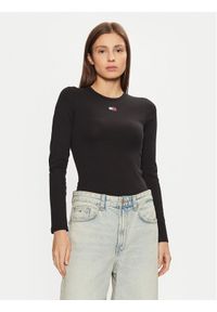 Tommy Jeans Bluzka DW0DW20178 Czarny Slim Fit. Kolor: czarny. Materiał: bawełna #1