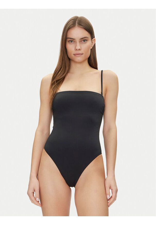 Calvin Klein Swimwear Strój kąpielowy Bandeau One Piece-Rp KW0KW02709 Czarny. Kolor: czarny. Materiał: syntetyk