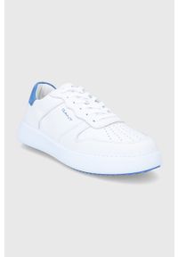 GANT - Gant Buty skórzane Palbro kolor biały. Nosek buta: okrągły. Zapięcie: sznurówki. Kolor: biały. Materiał: skóra. Obcas: na obcasie. Wysokość obcasa: niski