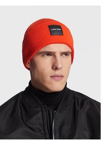 Calvin Klein Czapka K50K509682 Pomarańczowy. Kolor: pomarańczowy. Materiał: materiał, bawełna