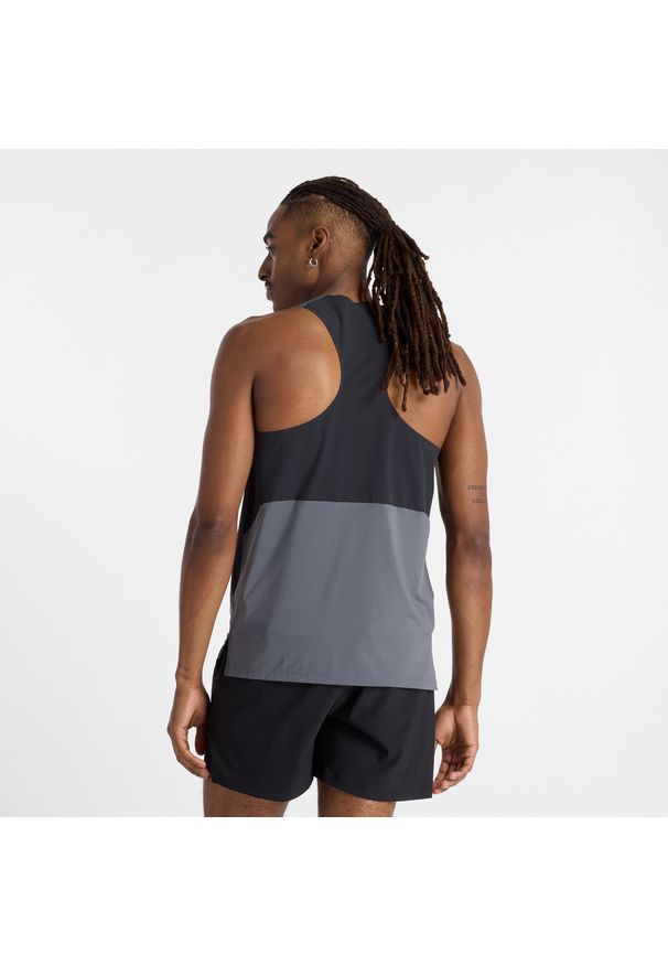 Koszulka męska New Balance MT43512GT – szara. Kolor: szary. Materiał: poliester, materiał