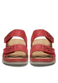 Clara Barson Klapki WYL05010-11 Czerwony. Kolor: czerwony. Materiał: syntetyk, materiał #4
