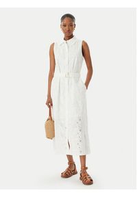 LOLA CASADEMUNT Sukienka koszulowa LS2616144 Biały Regular Fit. Kolor: biały. Materiał: bawełna. Typ sukienki: koszulowe #2