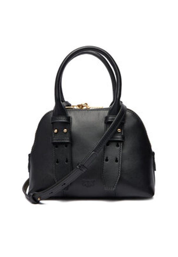 Pinko - PINKO Torebka Bowling Bag Zip Mini AI 25-26 PLTT 105333 A0QO Czarny. Kolor: czarny. Materiał: skórzane