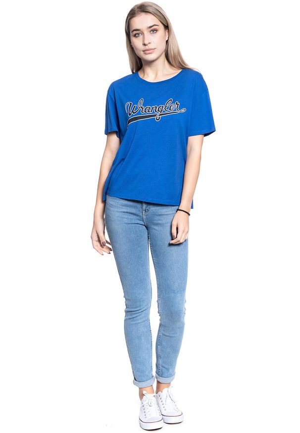 Wrangler - T-SHIRT DAMSKI WRANGLER DRAPE TEE COBALT BLUE W7P7F6B09 112132065