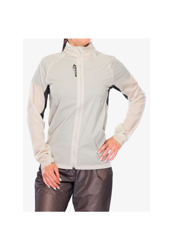 Kurtka wiatrówka damska Inov-8 Windshell Pro. Kolor: szary. Materiał: softshell. Sport: turystyka piesza