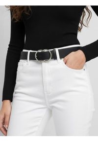 Sinsay - Pasek z dekoracyjną klamrą z cyrkoniami - czarny. Kolor: czarny #1