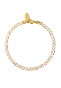 CAROLINE SVEDBOM - Bransoletka zdobiona kryształami Zara. Materiał: złote. Kolor: złoty. Wzór: aplikacja. Kamień szlachetny: kryształ #2