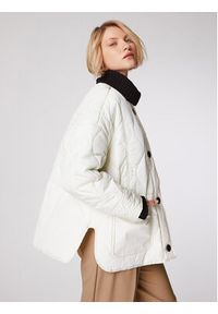 Simple Kurtka przejściowa KUD008 Biały Relaxed Fit. Kolor: biały. Materiał: bawełna #5
