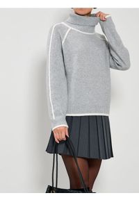 Sinsay - Golf z przeszyciami - szary. Typ kołnierza: golf. Kolor: szary #1