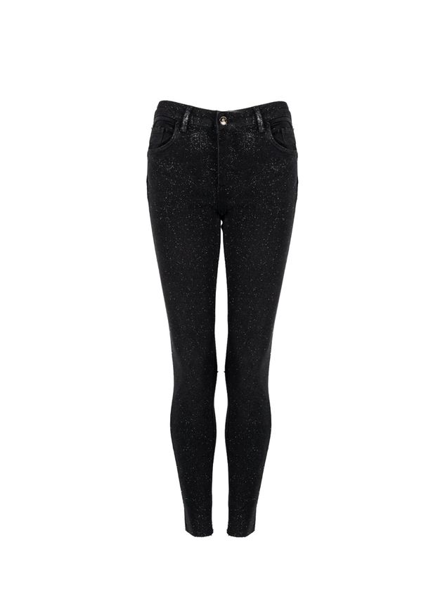 Liu Jo Jeansy "Ideal" | UF2035 D4738 | Kobieta | Czarny. Stan: podwyższony. Kolor: czarny. Długość: długie. Wzór: aplikacja. Styl: elegancki, klasyczny, sportowy