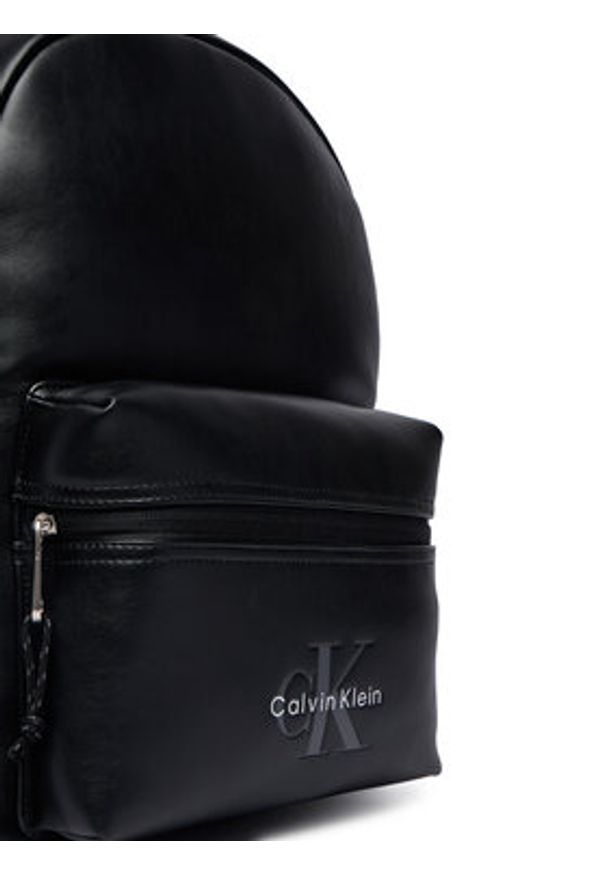 Calvin Klein Plecak Bold Logo Webbing LV04D3417G Czarny. Kolor: czarny. Materiał: skóra