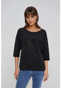 MOODO - Bluza z bawełny czarna. Kolor: czarny. Materiał: bawełna #1