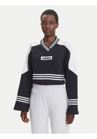 Adidas - adidas Bluza Blocking JW7273 Czarny Loose Fit. Kolor: czarny. Materiał: bawełna