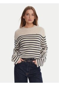 TOMMY HILFIGER - Tommy Hilfiger Sweter WW0WW46438 Écru Regular Fit. Materiał: wełna