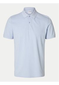 Selected Homme Polo 16095851 Błękitny Slim Fit. Typ kołnierza: polo. Kolor: niebieski. Materiał: bawełna #3