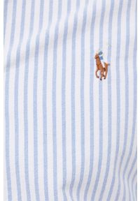 Polo Ralph Lauren Koszula bawełniana męska slim z kołnierzykiem button-down. Typ kołnierza: button down, polo. Kolor: niebieski. Materiał: bawełna #5