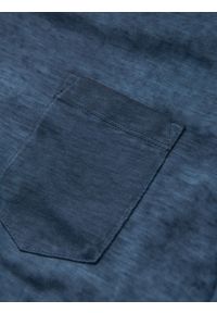 Ombre Clothing - Bawełniany męski t-shirt V-neck z dzianiny z efektem sprania - granatowy V7 - Rozmiar: S. Okazja: na co dzień. Typ kołnierza: dekolt w serek. Kolor: niebieski. Materiał: bawełna, dzianina. Wzór: melanż. Styl: vintage, casual, klasyczny #9