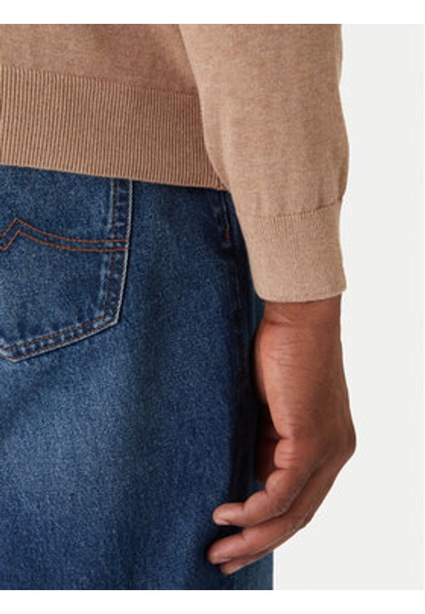 GANT - Gant Sweter 8030561 Beżowy Regular Fit. Kolor: beżowy. Materiał: bawełna