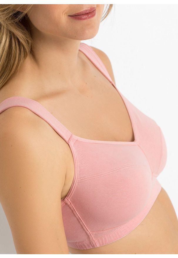 bonprix - Biustonosz bez fiszbinów z bawełną organiczną (2 szt.). Kolor: biały. Materiał: bawełna