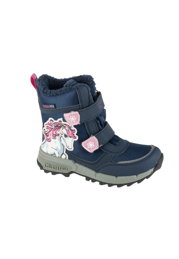 Kappa - Buty zimowe dziewczęce, Flake II Tex K. Kolor: niebieski. Sezon: zima. Styl: sportowy