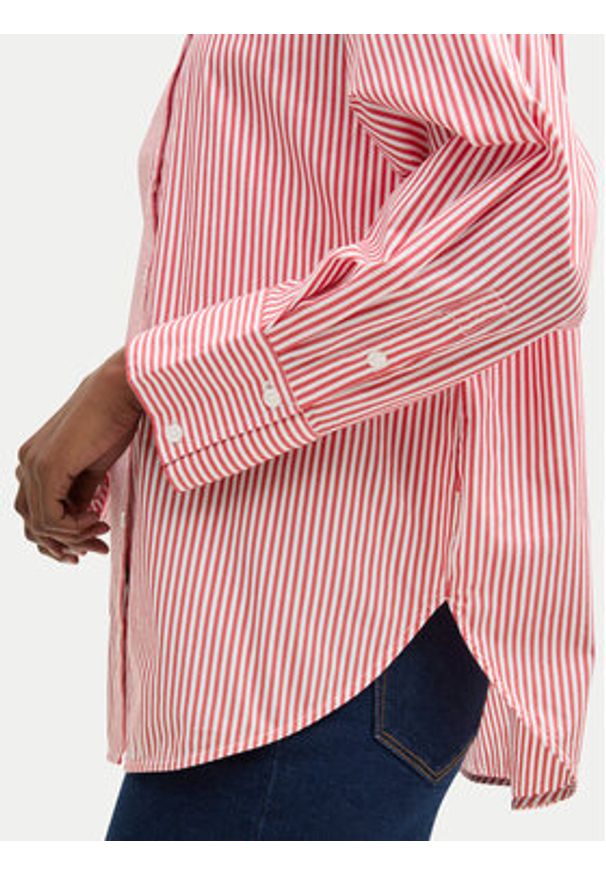 Tom Tailor Denim Koszula Striped loose-fit shirt 1040551 Czerwony Regular Fit. Kolor: czerwony. Materiał: bawełna