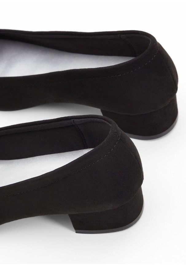 bonprix - Czółenka na obcasie słupku. Kolor: czarny. Obcas: na obcasie. Wysokość obcasa: średni