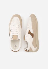 Born2be - Brązowe Sneakersy Ozdobione Geometrycznym Motywem Lamemisia. Okazja: na co dzień, na spotkanie biznesowe, do pracy. Kolor: brązowy. Wzór: geometria, aplikacja #5