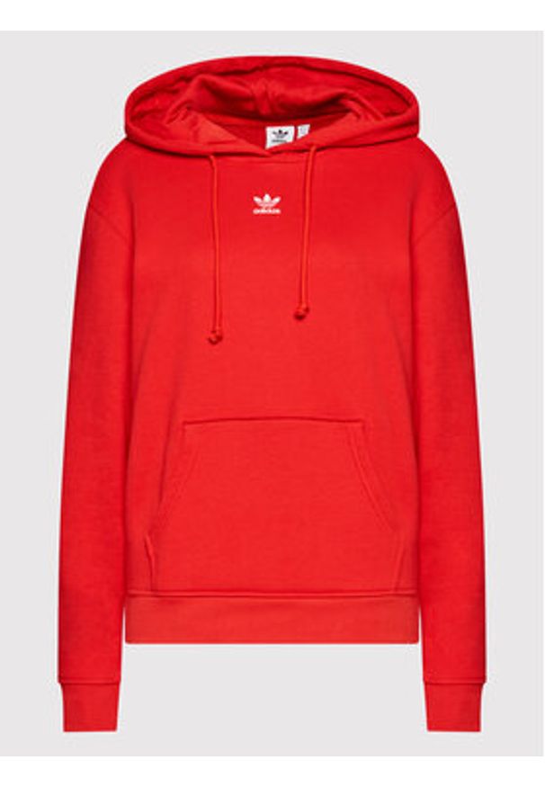 Adidas - adidas Bluza Hoodie HF7508 Czerwony Regular Fit. Kolor: czerwony. Materiał: bawełna