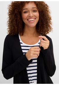 bonprix - Kardigan z miękkiej mieszanki wiskozy. Kolor: czarny. Materiał: wiskoza. Długość: długie #2