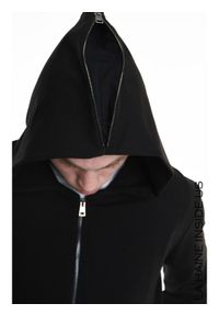 La Haine Inside Us Bluza | 3M M1166 | Mężczyzna | Czarny. Okazja: na co dzień. Typ kołnierza: kaptur. Kolor: czarny. Materiał: wiskoza, elastan. Wzór: aplikacja. Styl: casual, elegancki #3