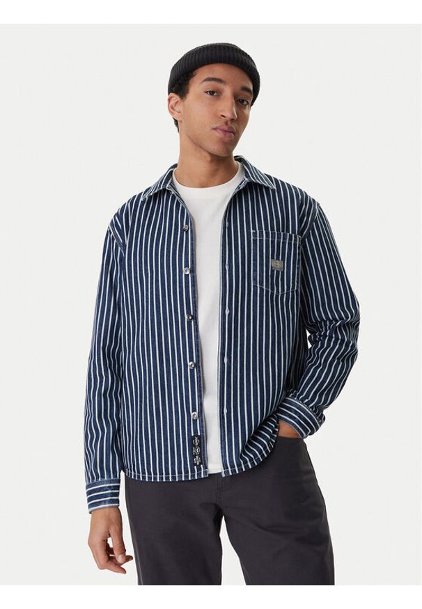 RVCA Koszula jeansowa Dayshift Hickory 23A053511 Niebieski Regular Fit. Kolor: niebieski. Materiał: bawełna