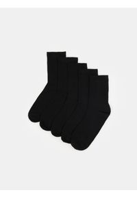 Sinsay - Prążkowane skarpetki 5 pack - czarny. Kolor: czarny. Materiał: prążkowany #1