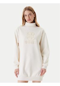 Guess Sukienka codzienna V5YK07 KCX22 Écru Regular Fit. Okazja: na co dzień. Materiał: syntetyk. Typ sukienki: proste. Styl: casual