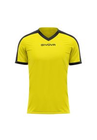 Koszulka piłkarska dla dorosłych Givova Revolution Interlock. Kolor: żółty, wielokolorowy, czarny. Sport: piłka nożna