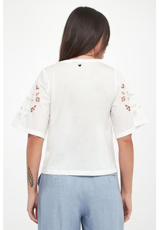 Weekend Max Mara - T-shirt damski ażurowy Targa WEEKEND MAX MARA. Wzór: ażurowy
