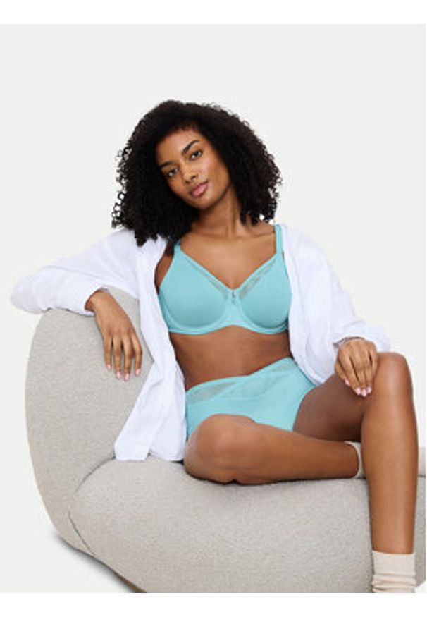 Triumph Biustonosz z fiszbiną True Shape Sensation 10218201 Niebieski. Kolor: niebieski. Materiał: syntetyk