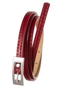 4U CAVALDI - Pasek damski Cavaldi BB-CV-11 RED 105 czerwony. Kolor: czerwony. Materiał: skóra ekologiczna. Wzór: aplikacja
