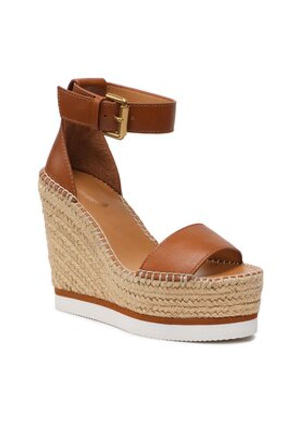See By Chloé Espadryle SB26152 Brązowy. Kolor: brązowy. Materiał: skóra
