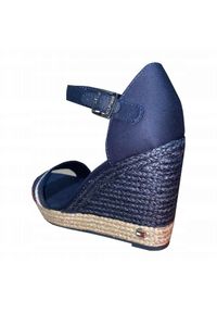 Calvin Klein Sandały Tommy Hilfiger Grosgrain High Wedge Sandal W FW0FW05254 niebieskie. Kolor: niebieski #5